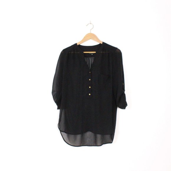 Le Chateau Black Long Sleeve Blouse - Picture 1 of 4